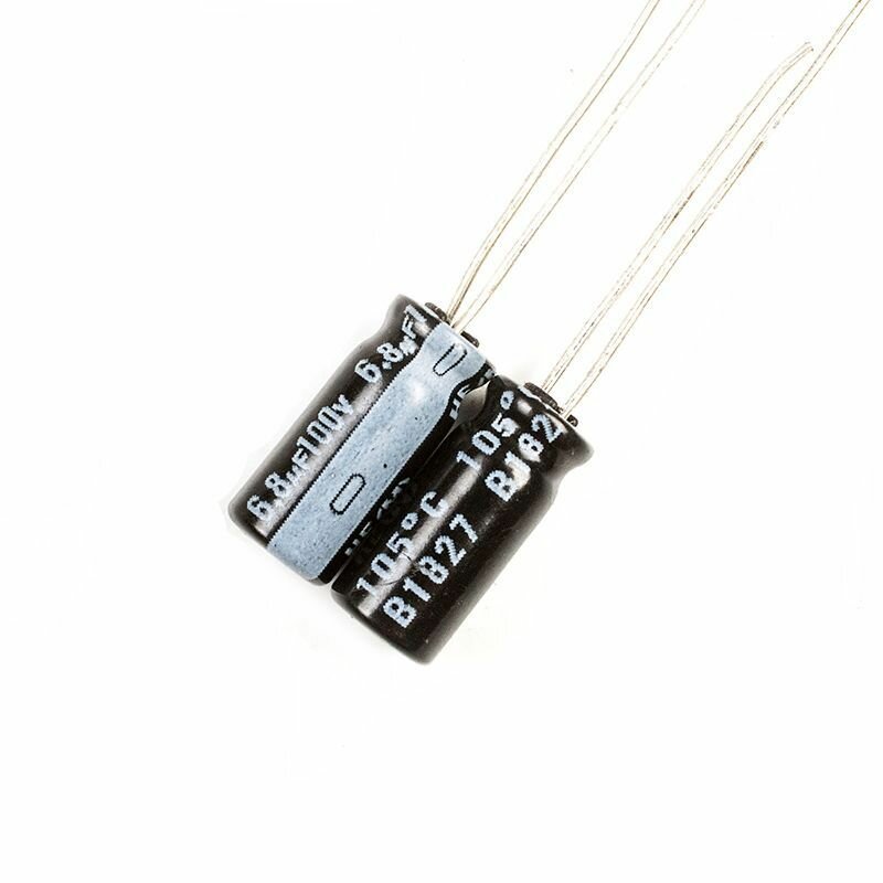 10шт. Nchicon Конденсатор электролитический 100В-6.8мкФ (6.8uF-100V, -40+105C, 5x11мм)