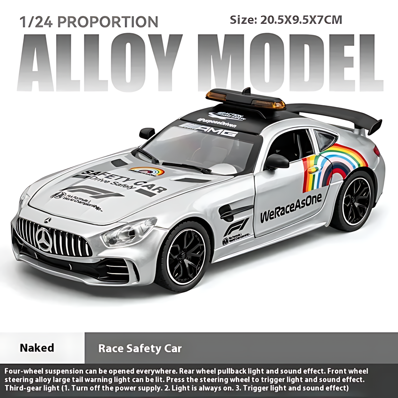 Модель автомобиля 1:24, Mercedes Benz AMG GTR, с звуком и светом