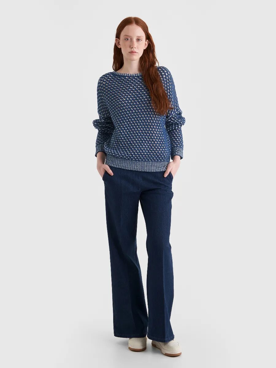 Джинсы широкие UNITED COLORS OF BENETTON, размер 46, cиний