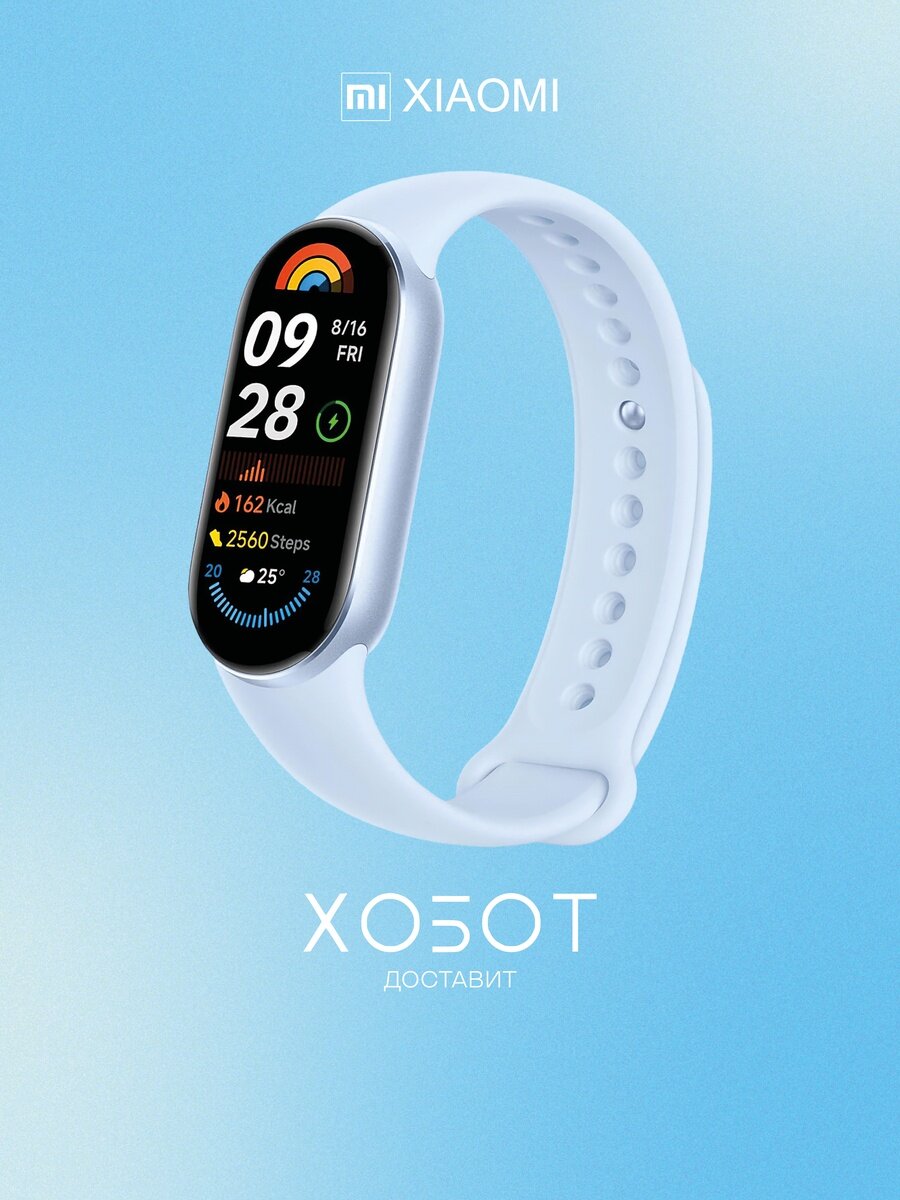 Фитнес-браслет Xiaomi Smart Band 9 голубой (BHR8346GL)