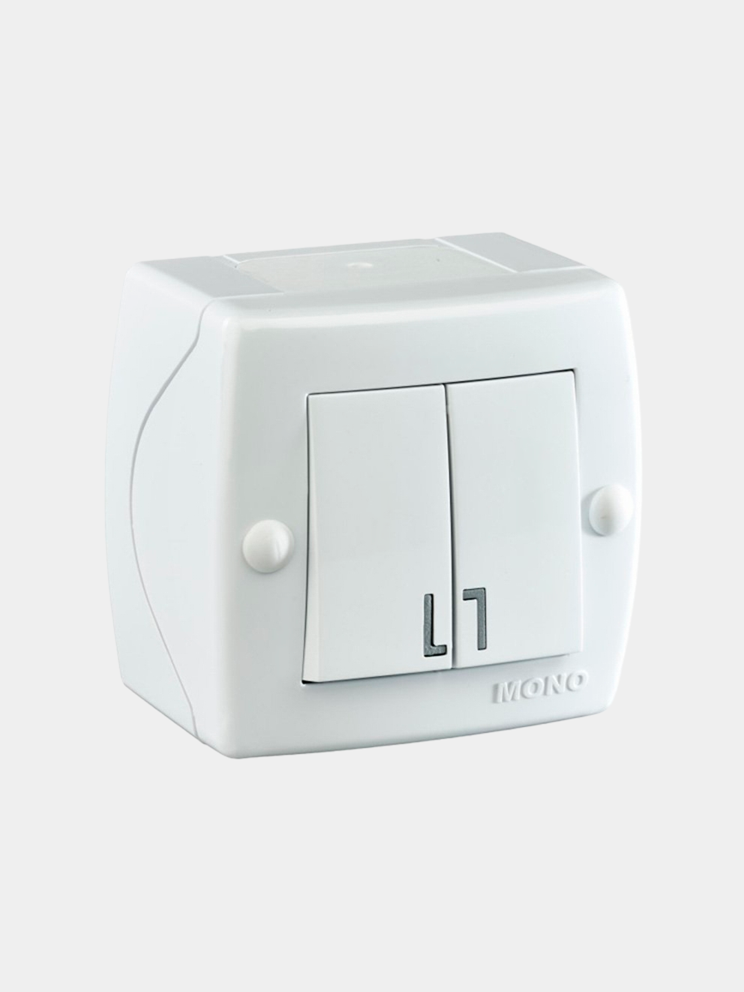 Выключатель двухклавишный Voltus MONO ELECTRIC Octans, белый, серый