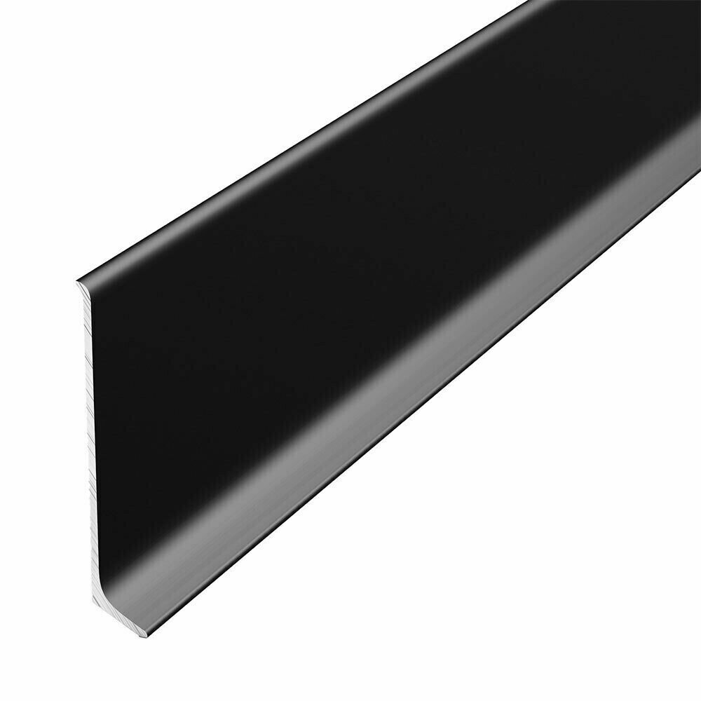 Плинтус алюминиевый напольный черный 60х112х2500 мм L-образный