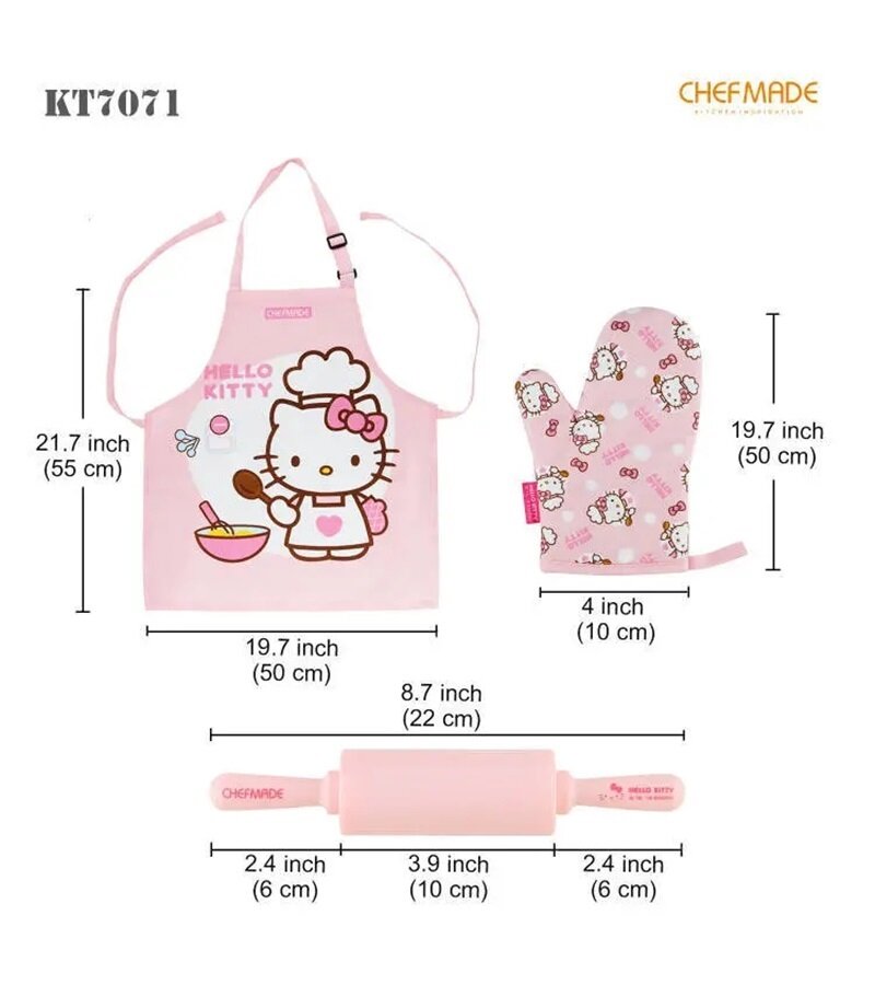 Hello Kitty детский набор из формочек для выпечки, фартука, перчаток, розового цвета Набор из 15 предметов — фото 1