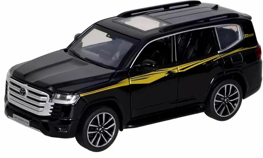 Модель машины MX "Toyota Land Cruiser LC300", масштаб 1:32, свет, звук, инерция, черная