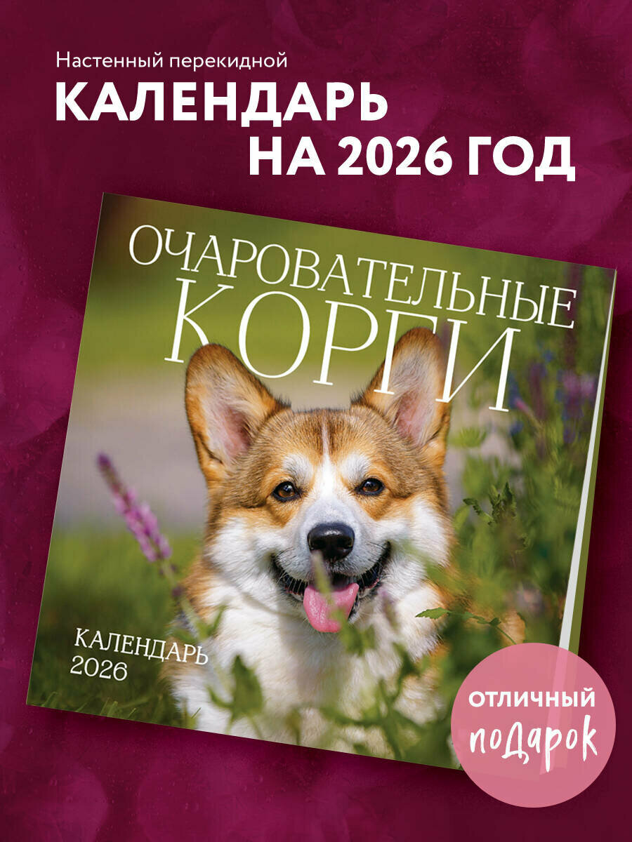 Очаровательные корги. Календарь настенный на 2026 год (300х300 мм)