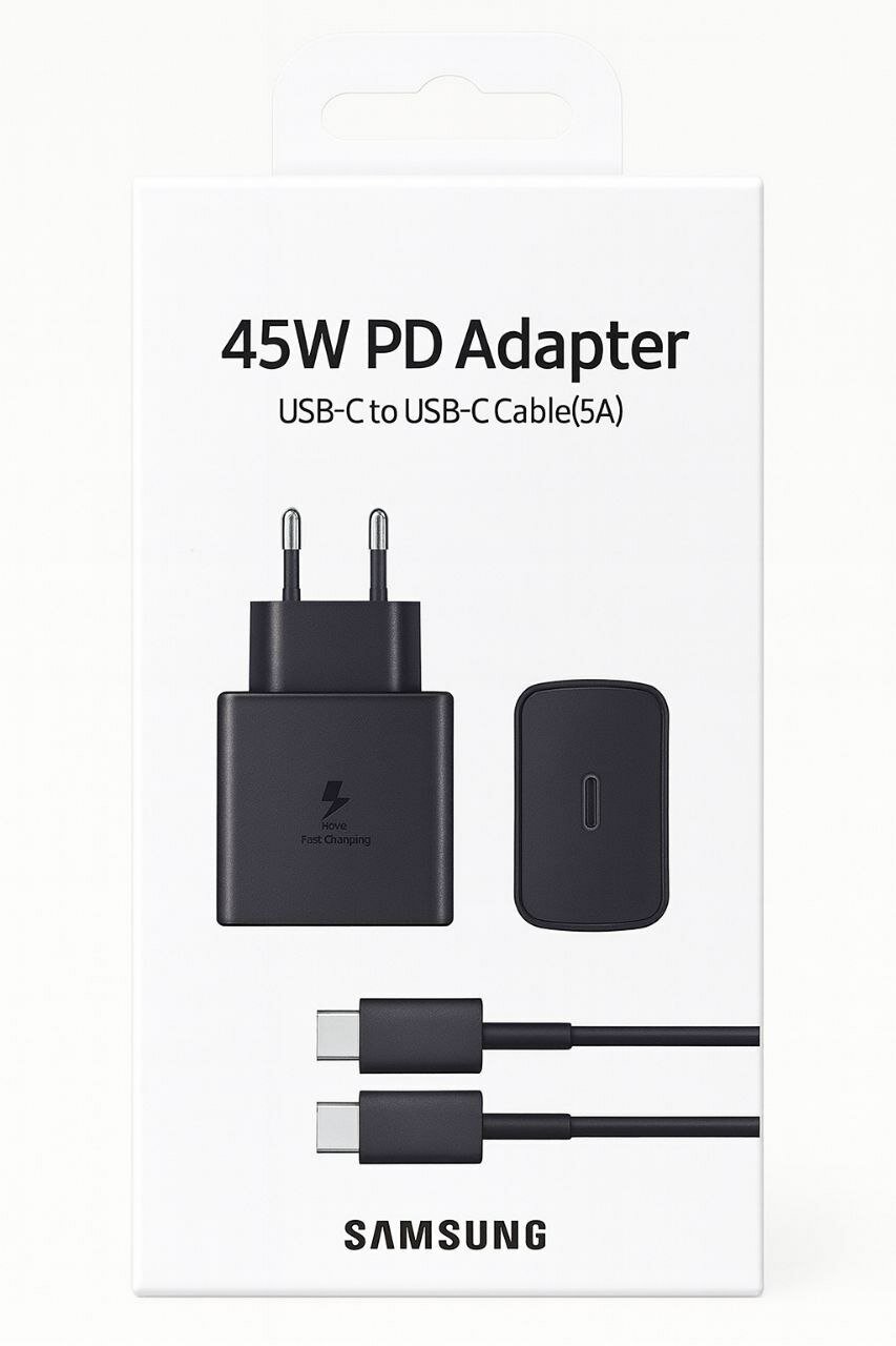 Зарядное устройство для телефона Samsung 45W с кабелем Type-C, Блок питания