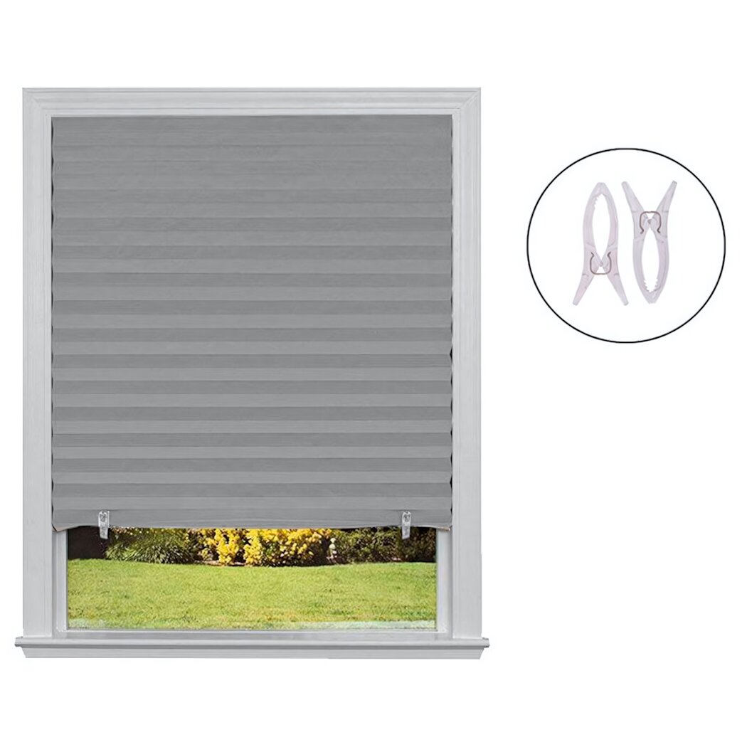 Шторы-плиссе самоклеящиеся серые 60х180см практичные и стильные