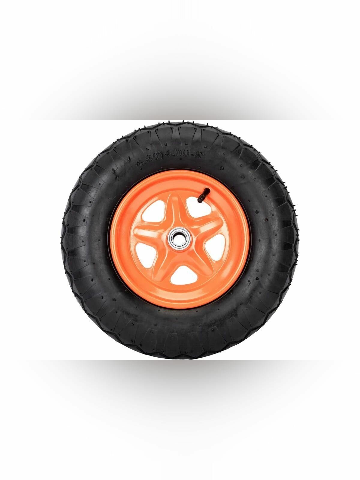 Колесо пневматическое Звезда 4.80/4.00-8 D380 мм внутренний диаметр подшипника 20 мм длина оси 90 мм 689485