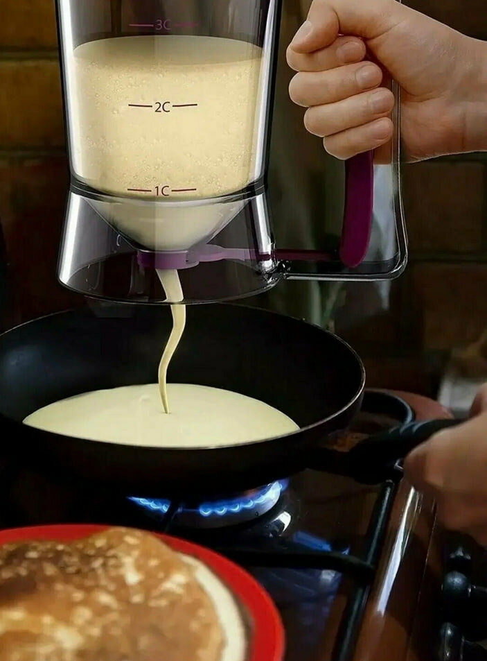 Диспенсер для жидкого теста, универсальный, с мерным стаканом, антиналипающий, пластик — фото 1