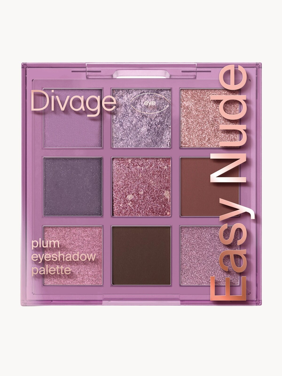 Divage Палетка теней для век компактная 9 оттенков Easy Nude, тон Plum