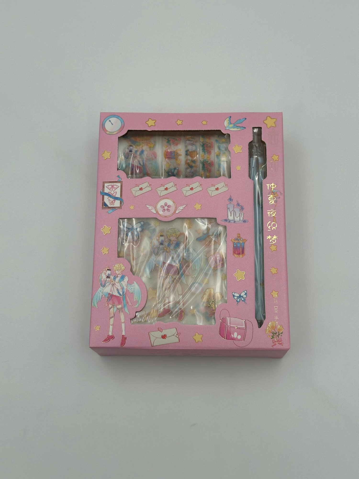 Набор для скетчинга и декора “Magic Girl” — декоративные скотчи, милые наклейки и гелевая ручка в подарочной коробке