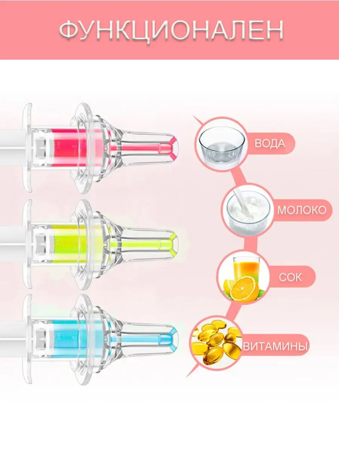 Детский шприц-дозатор для приема лекарств, безопасный Детский — фото 1