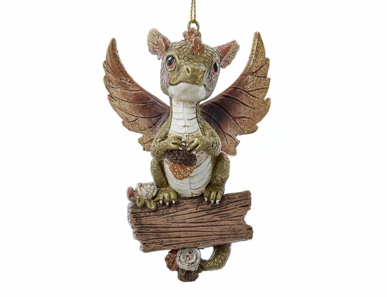 Ёлочная игрушка дракончик С шишкой полистоун 9 см Kurts Adler D4548-2