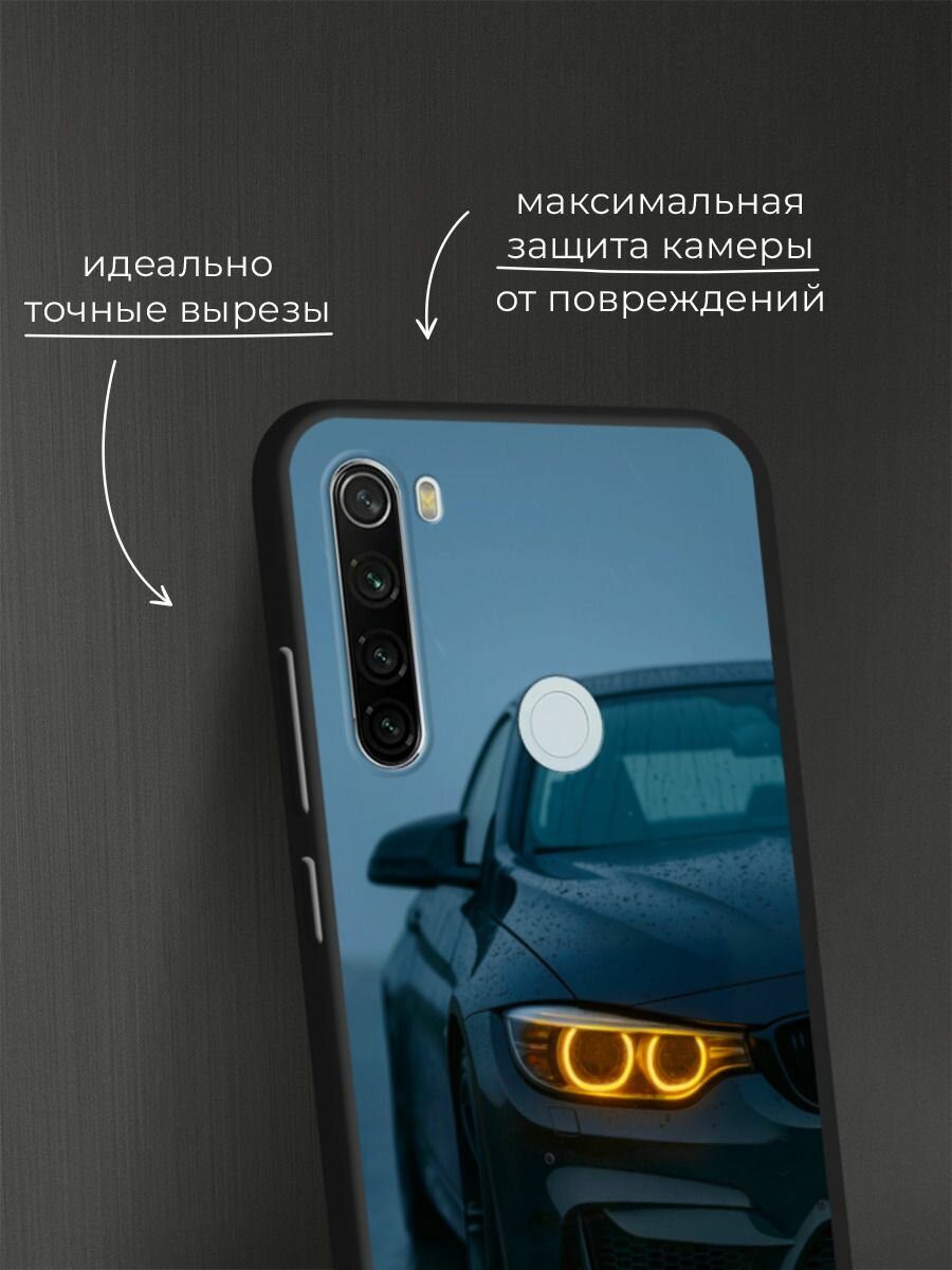 Черный матовый чехол на Xiaomi Redmi Note 8T / Сяоми Редми Нот 8Т с принтом Желтая фара — фото 1