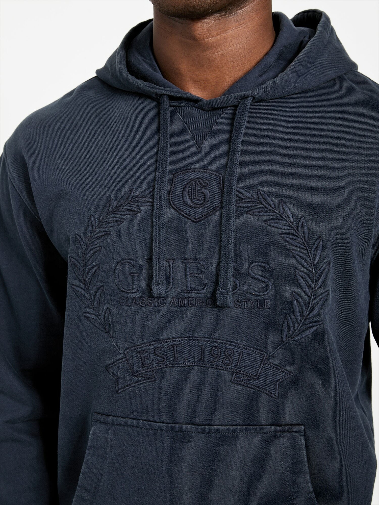 Худи GUESS ECO TYLER HVY GUESS, размер M, , синий — фото 1