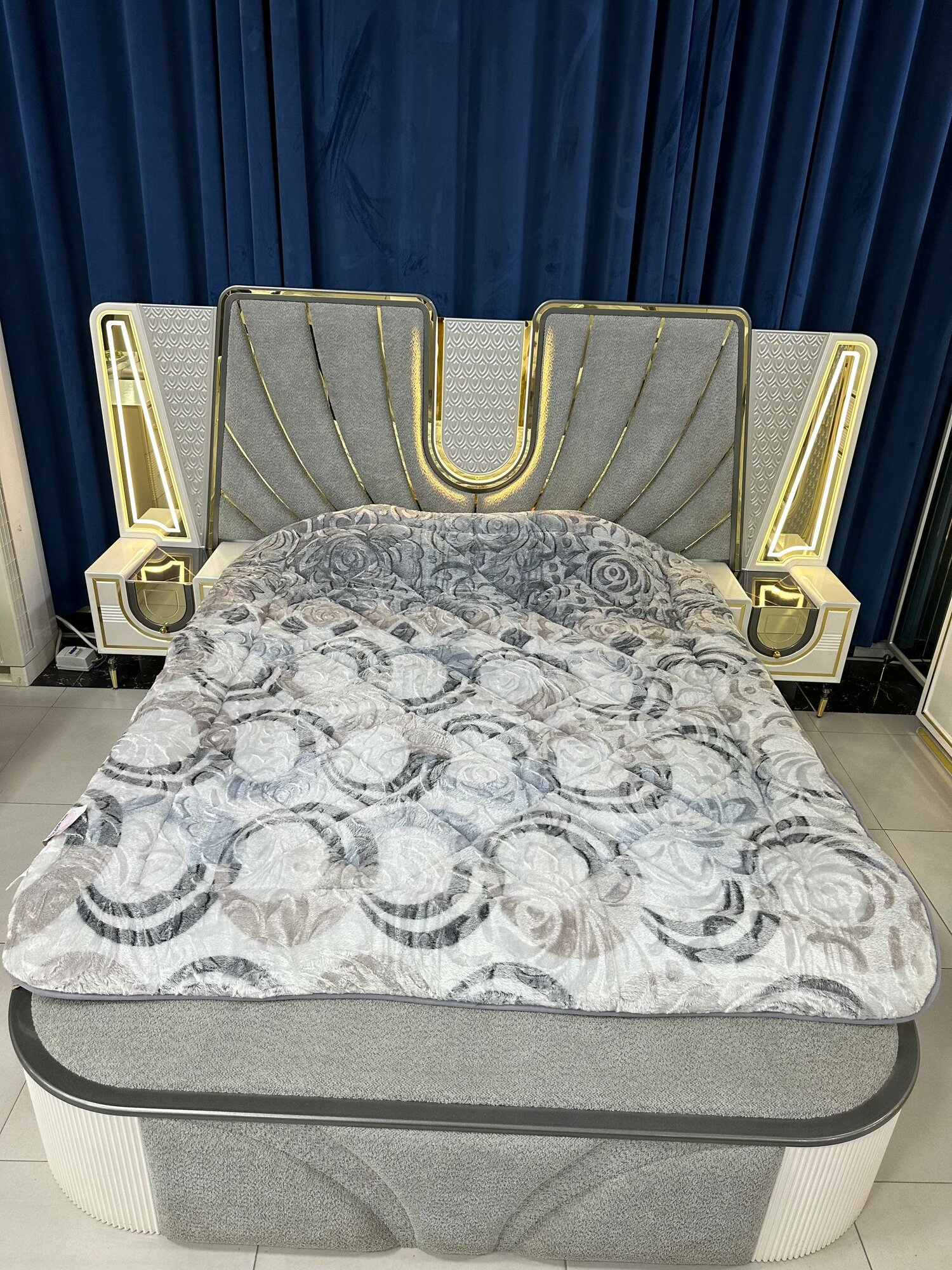 Одеяло-шуба GOLDEN SUN, двуспальное, мягкий искусственный мех, тёплое, цвет кремовый