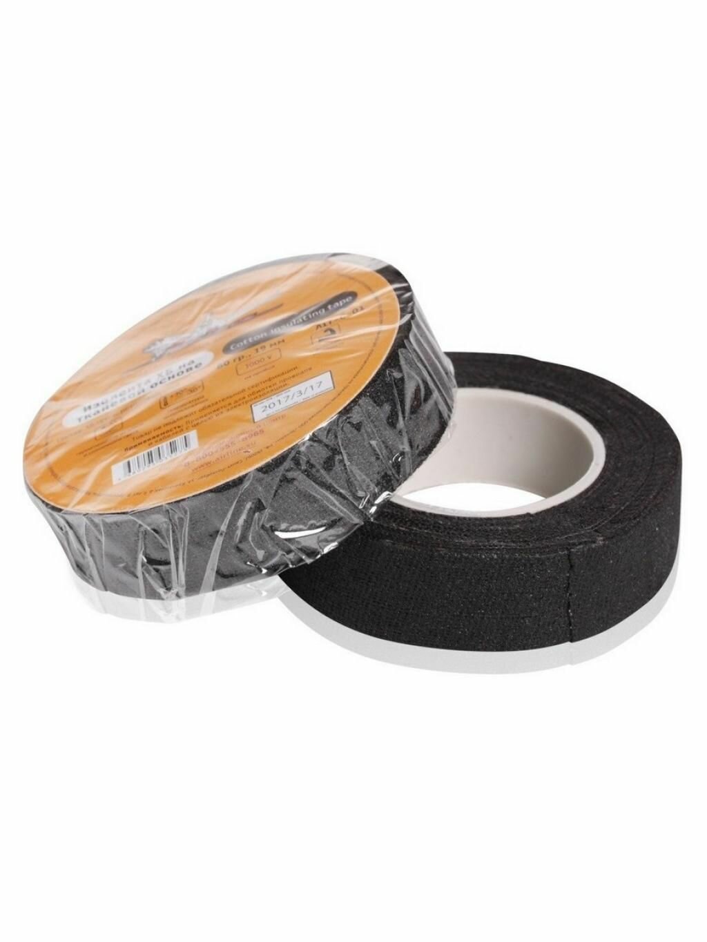 Изолента хлопчатобумажная, AIRLINE, AIT-C-01, на тканевой основе, 80 г, 19 мм, черная