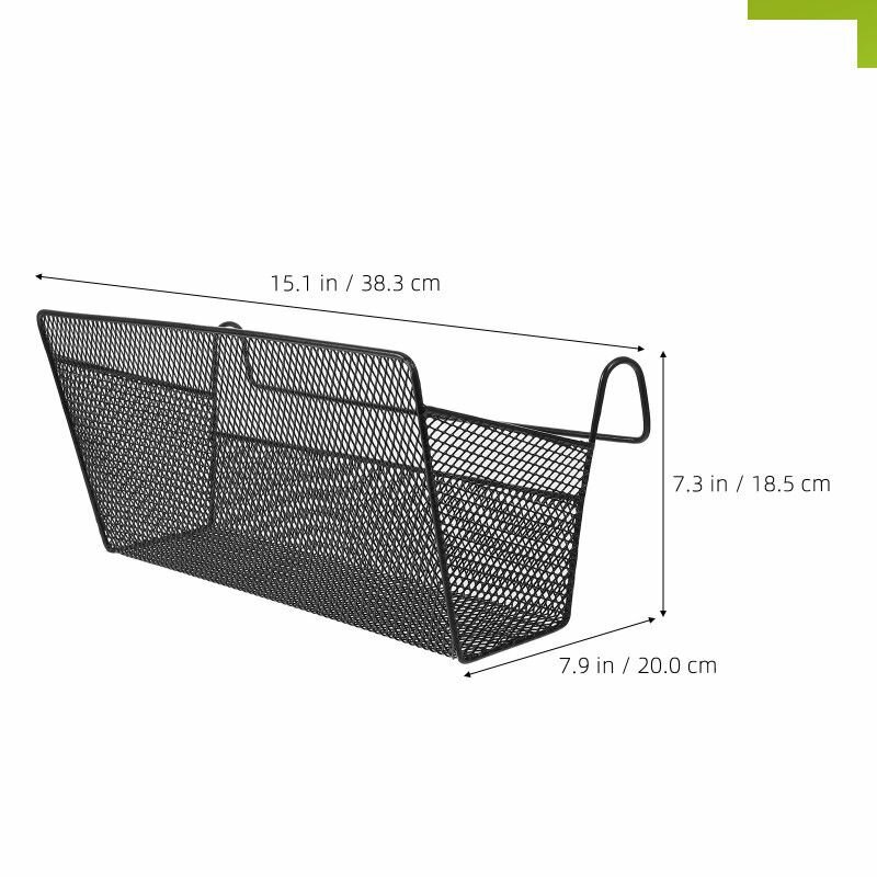 Подвесная корзина для кровати JVO024816SBJ1ZHFU черная металлическая органайзер без сверления для dorm и спальни — фото 1