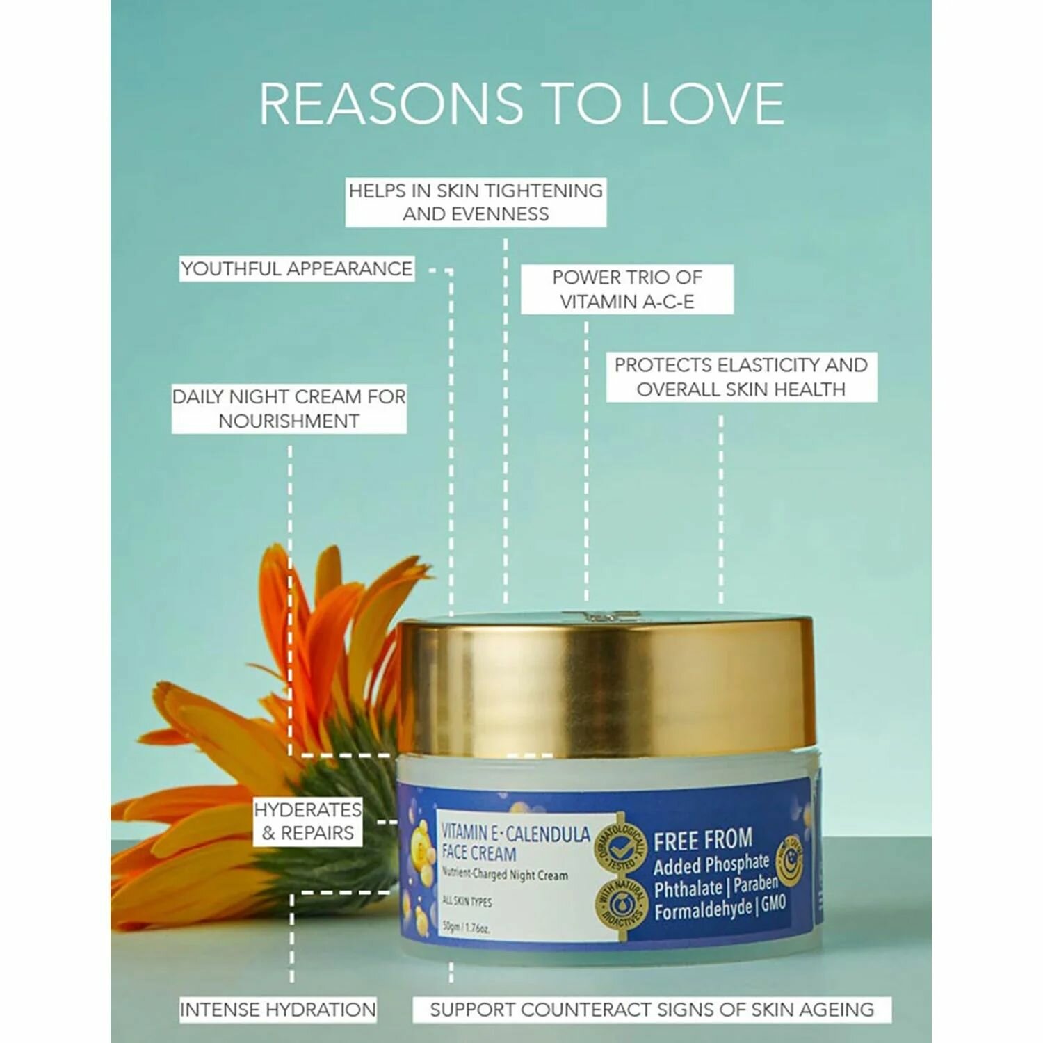 Крем ночной витамин Е & календула Fabessentials Night Cream 50 г — фото 1