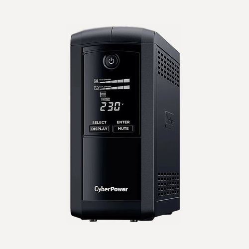 Изображение товара ИБП CyberPower VP700ELCD, черный мощность 390Вт/700ВА, 4 x Schuko (евророзетки), USB, RS-232, RJ11/RJ45