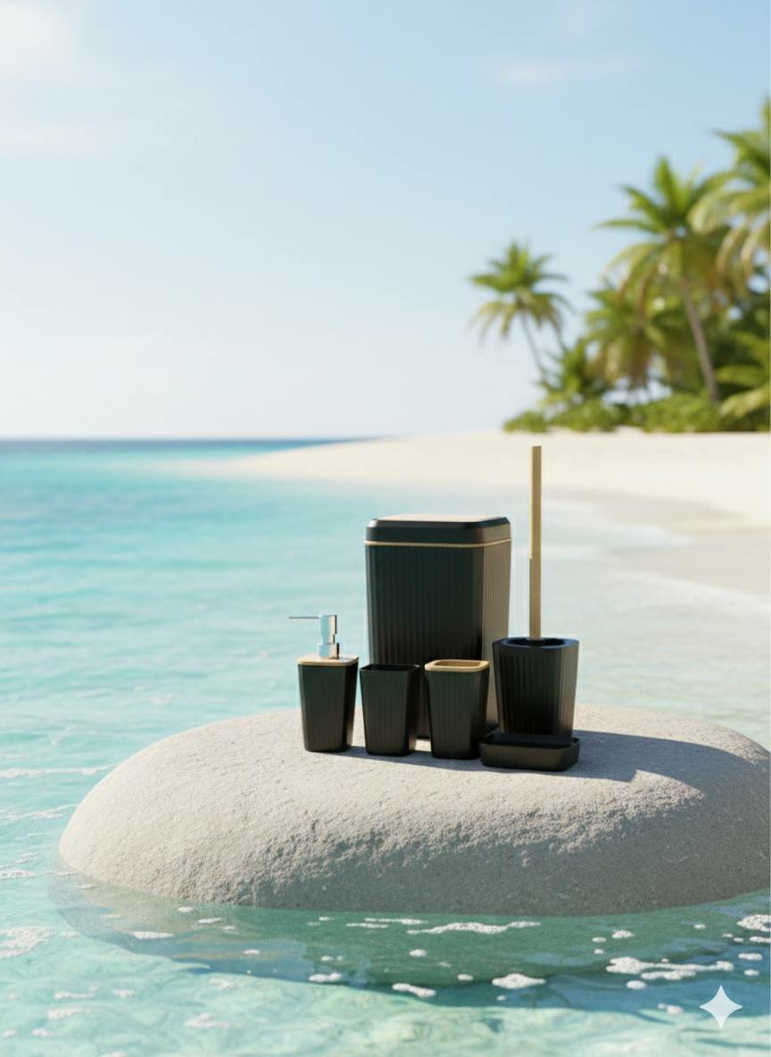 Набор аксессуаров для ванной комнаты Современный набор аксессуаров для ванны