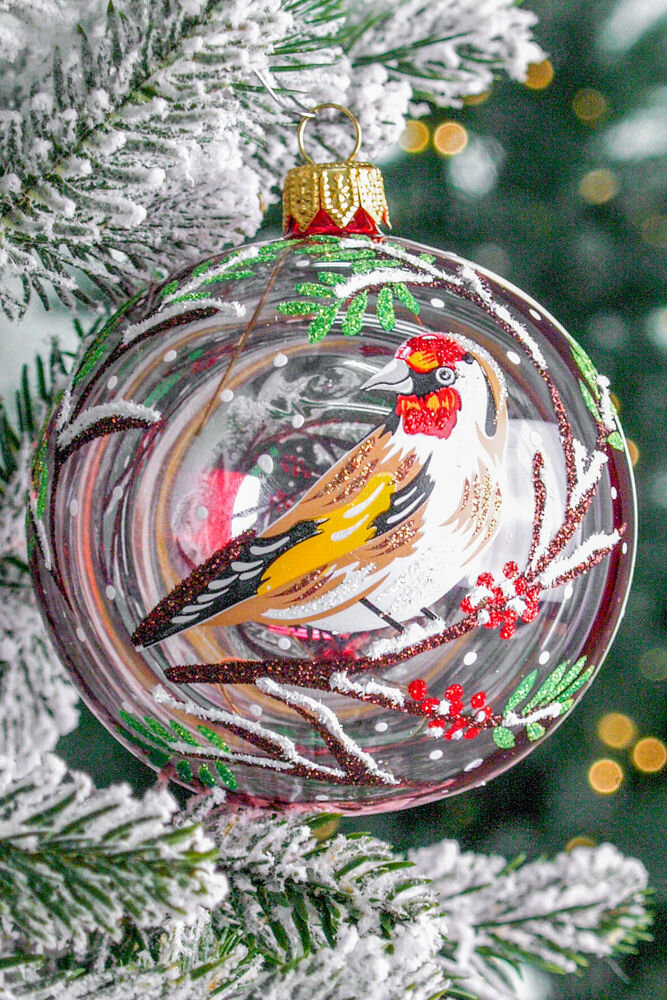 Елочный шар трель, красный, 85 мм, Елочка С1835-кр