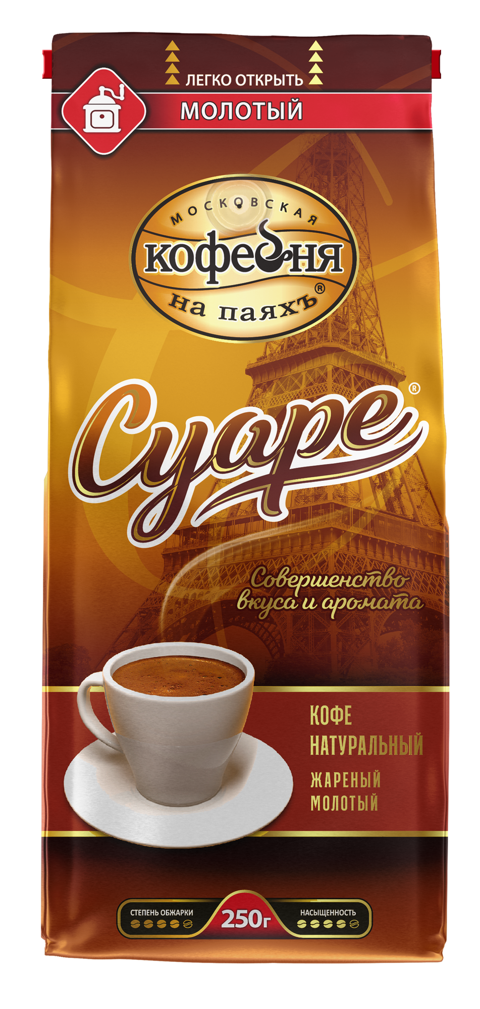 Кофе молотый Московская Кофейня на Паяхъ Суаре, средняя обжарка, 250 г