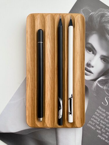 Изображение товара Органайзер подставка ECLI для канцелярских принадлежностей, аксессуаров, размер 19х9,5см, дуб