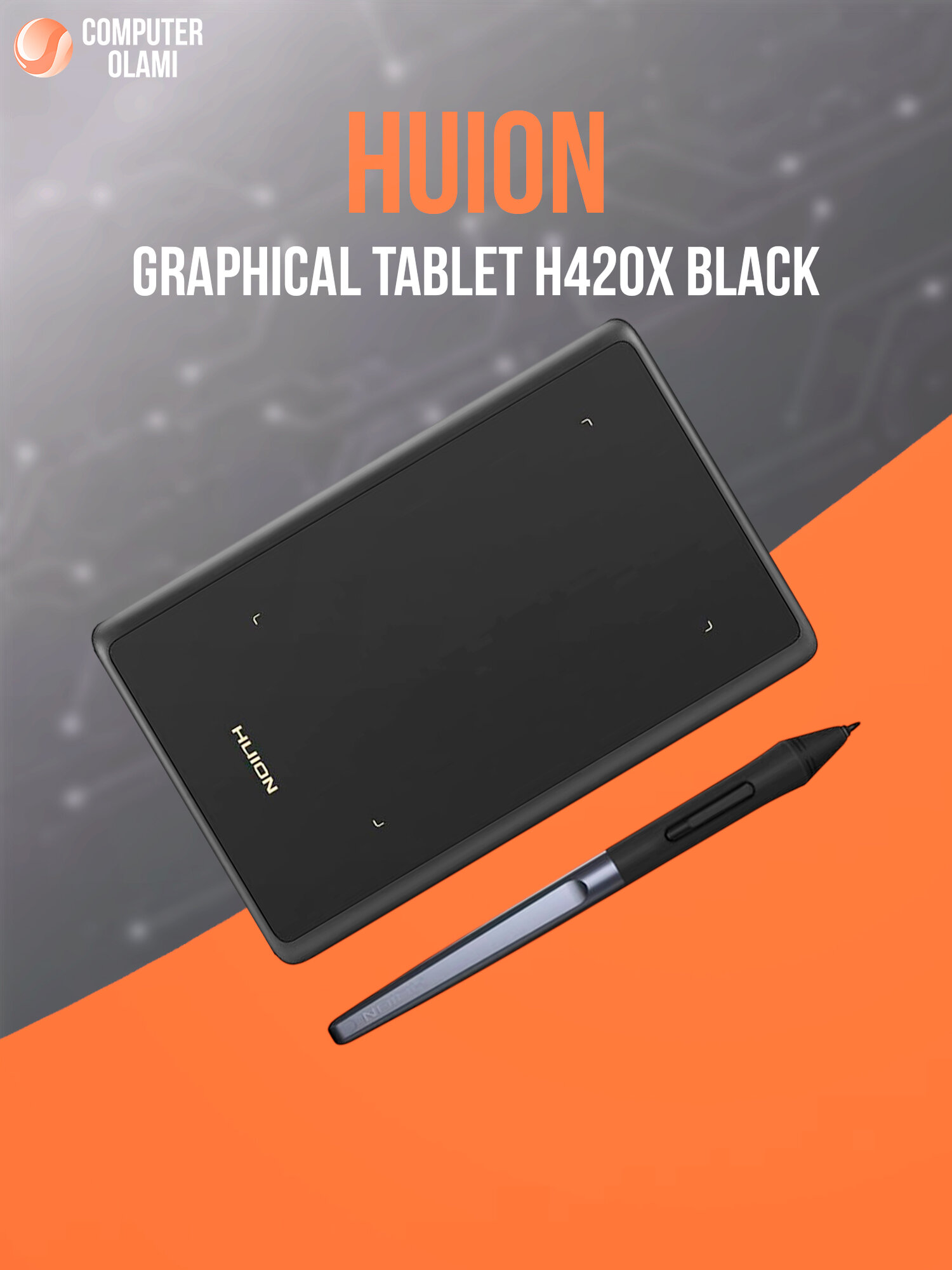 Графический планшет HUION H420X Black компактный графический