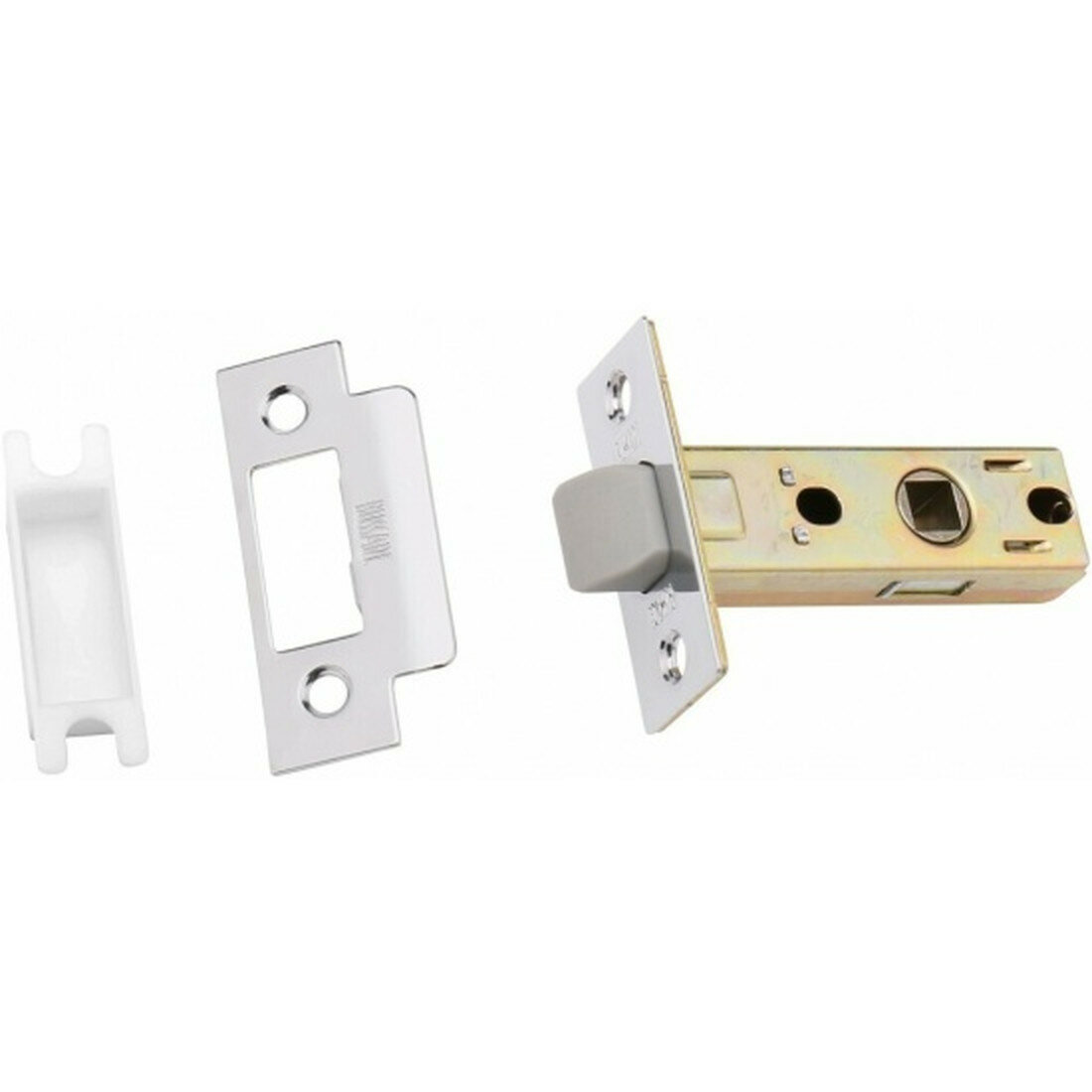 Bussare Защёлка межкомнатная L6-45 PLAST CHROME (хром блестящий пластиковый язычок)