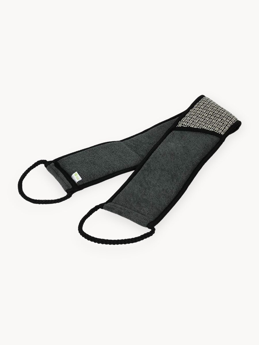 Мочалка Банные Штучки "Мозаика", для бани и сауны, с ручкой, 10x68 см, серая