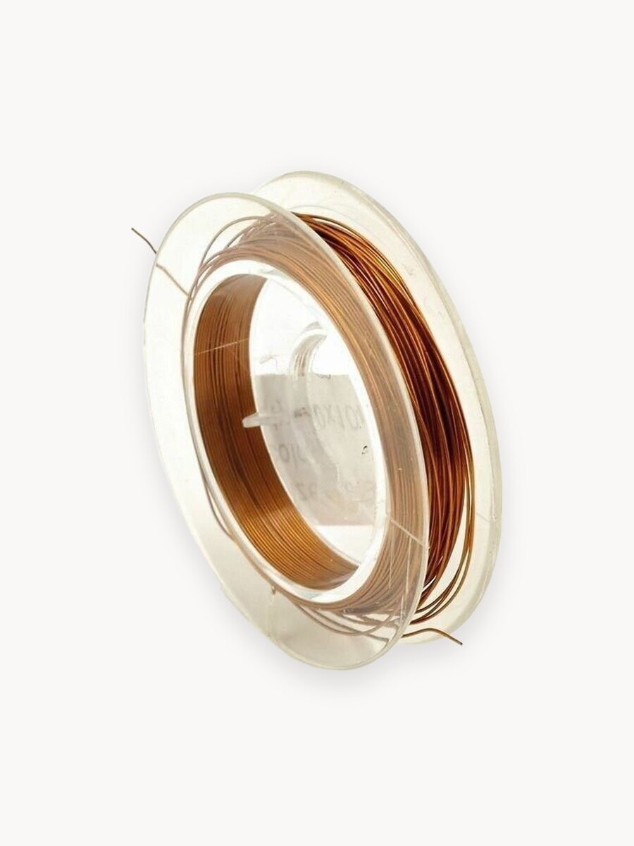 Проволока для бисера, рукоделия 0,3мм х 10метров, флористическая вязальная, оцинкованная медная