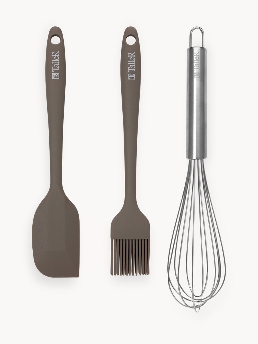 Набор кулинарный 3 предмета TalleR TR-56104, лопатка, кисточка, венчик