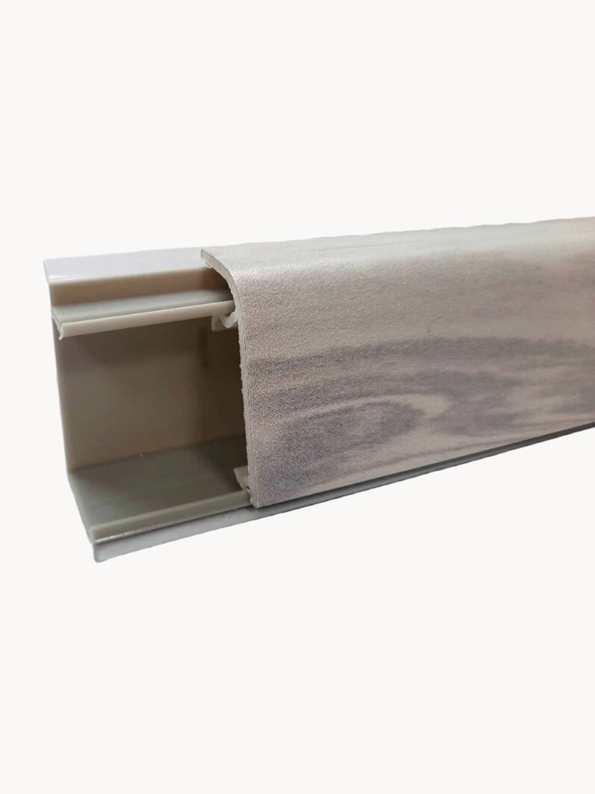 Плинтус кухонный для столешницы пластиковый овальный джокер 120 олива жемчужная, 1,8 м, с комплектом заглушек