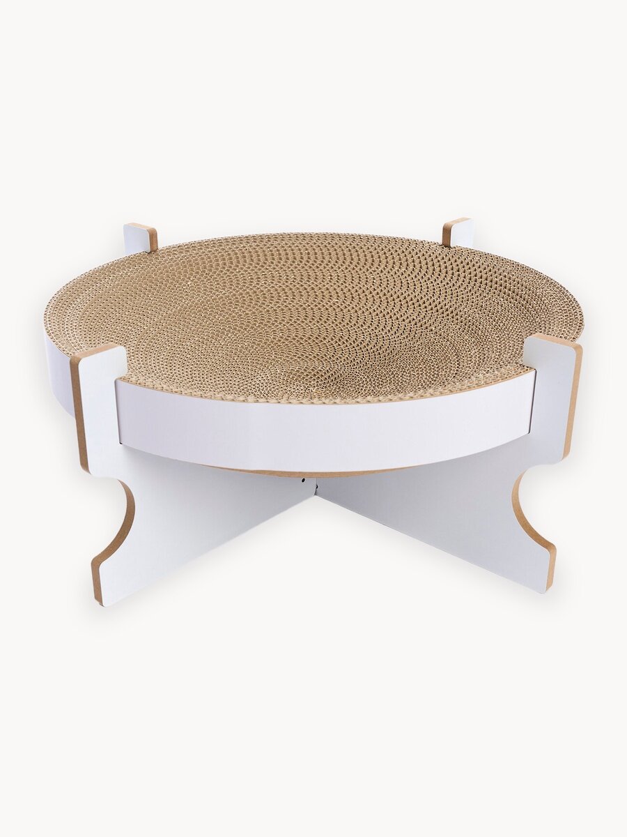 Лежанка-когтеточка для кошек, котов "Не Один Дома" Stramma, 46,5х46,5х18, белый