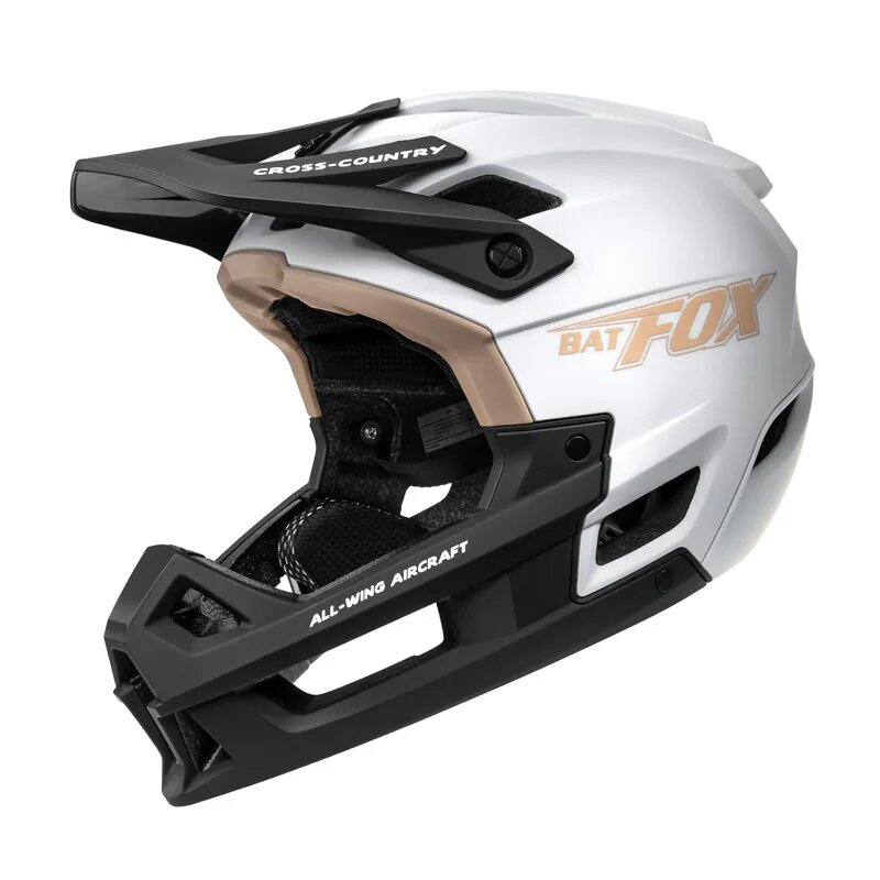 BATFOX BF-MA026-186 полнолицевой шлем черный M54-57cm, Moonlight White