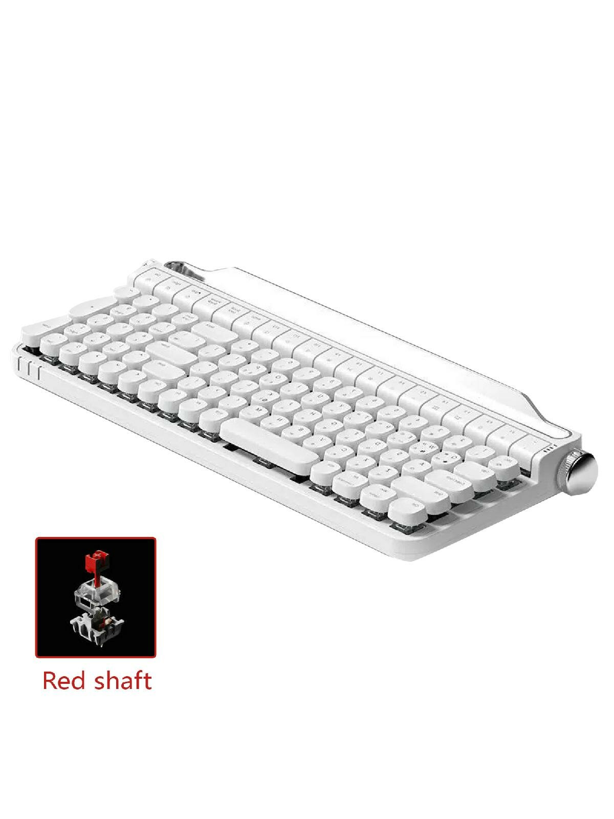 Elegant Bluetooth-compatible Mechanical Keyboards Wireless Typewriter Style Keyboard with Stand for Multiple Devices