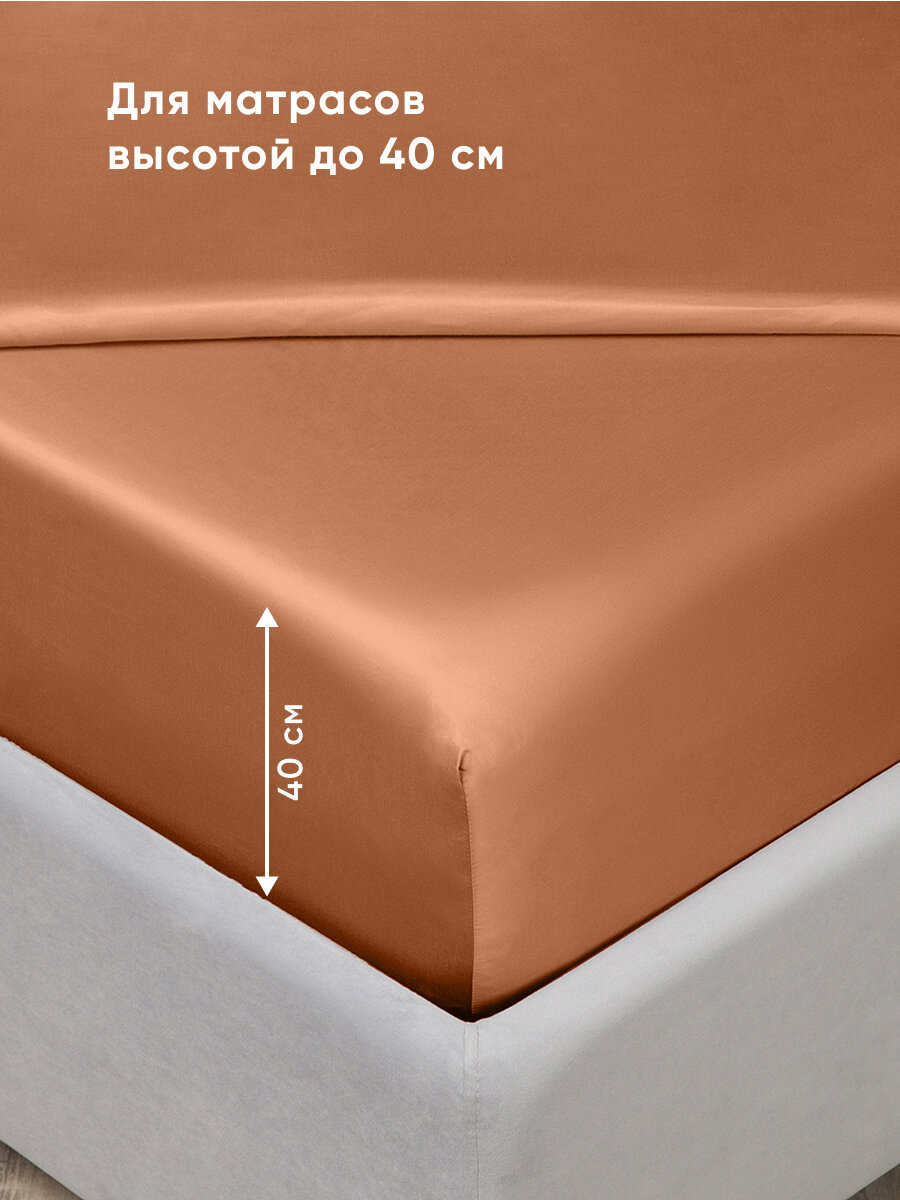 Простыня на резинке Askona (Аскона) Pure Bamboo Бронза 180х200 — фото 1