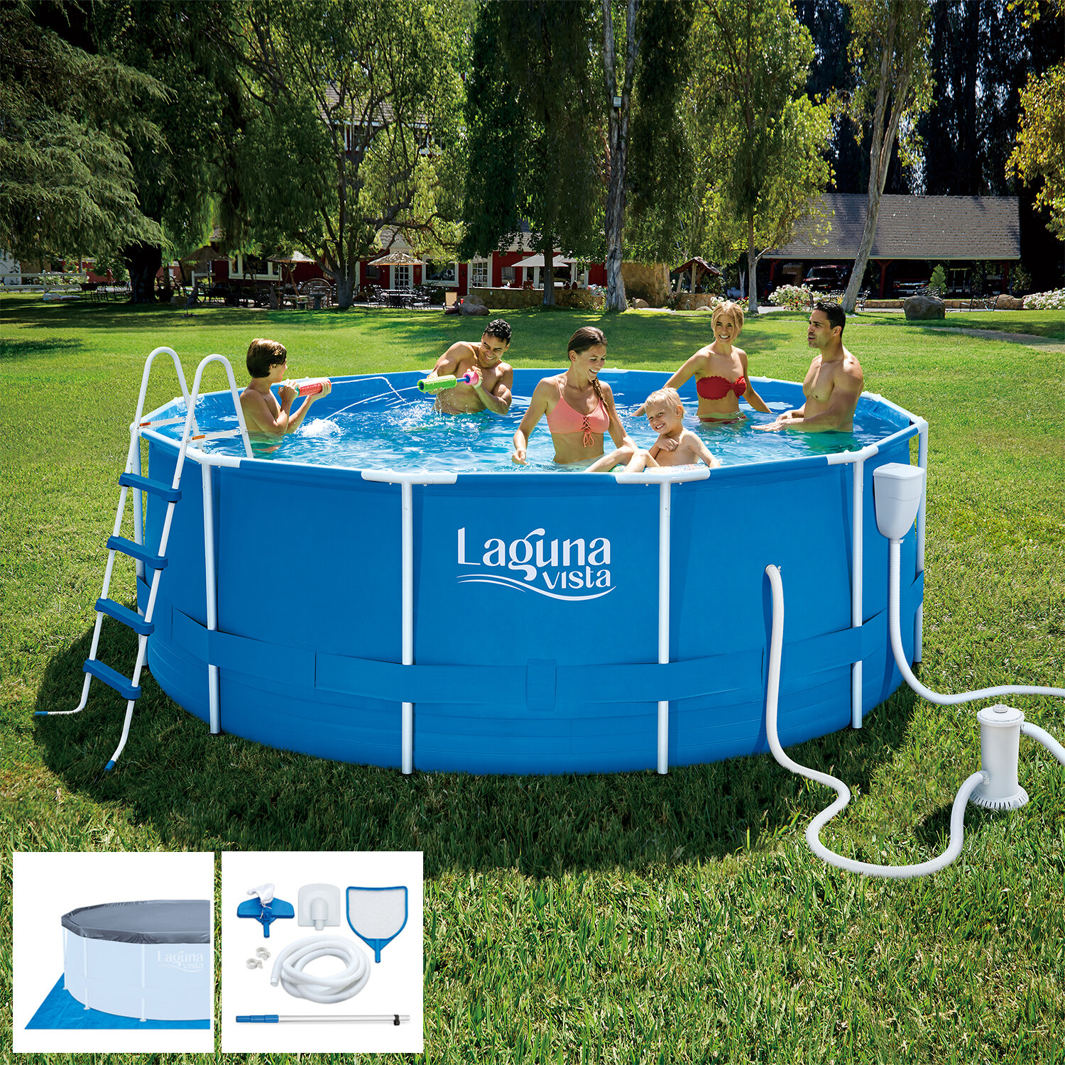 Бассейн каркасный Laguna Vista 366x122см круглый с фильтр-насосом и аксессуарами P20-1248-B