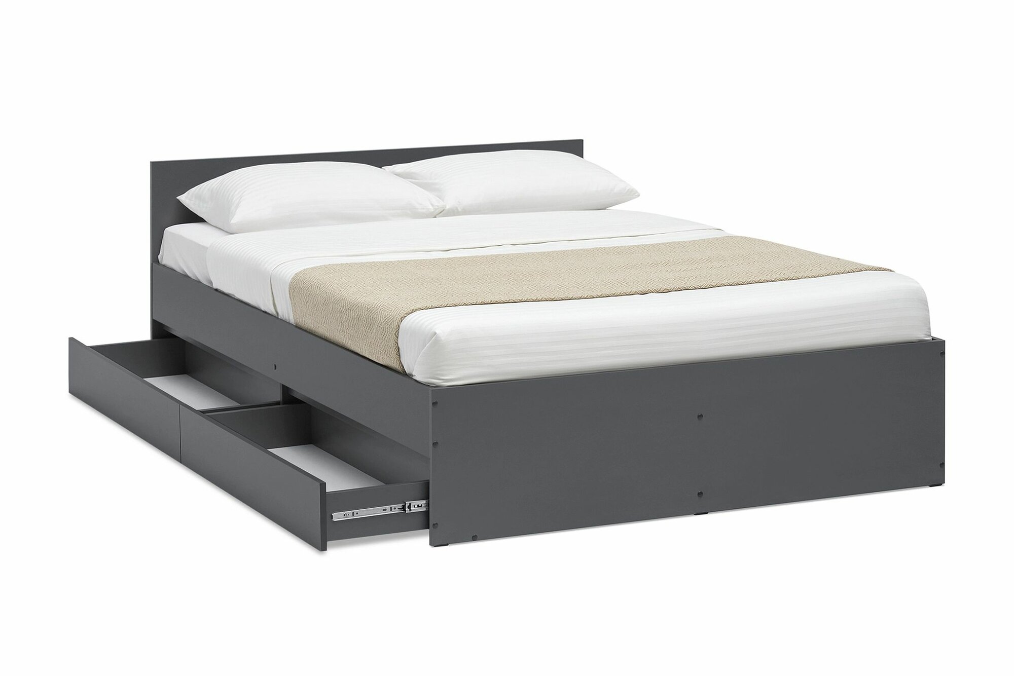 Кровать Скайвуд с ящиками графит серый