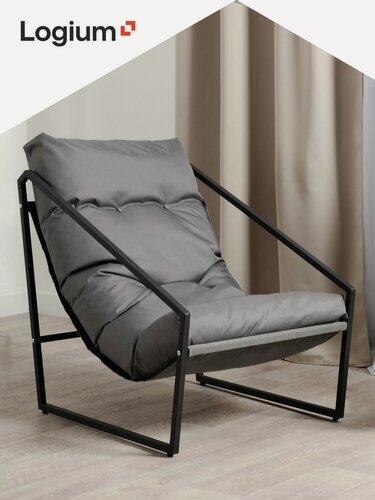 Изображение товара Кресло Скайлонг для дома и веранды, Арт. ТК 182 Cuba grey (стиль - лофт, ткань - рогожка, цвет - серый)