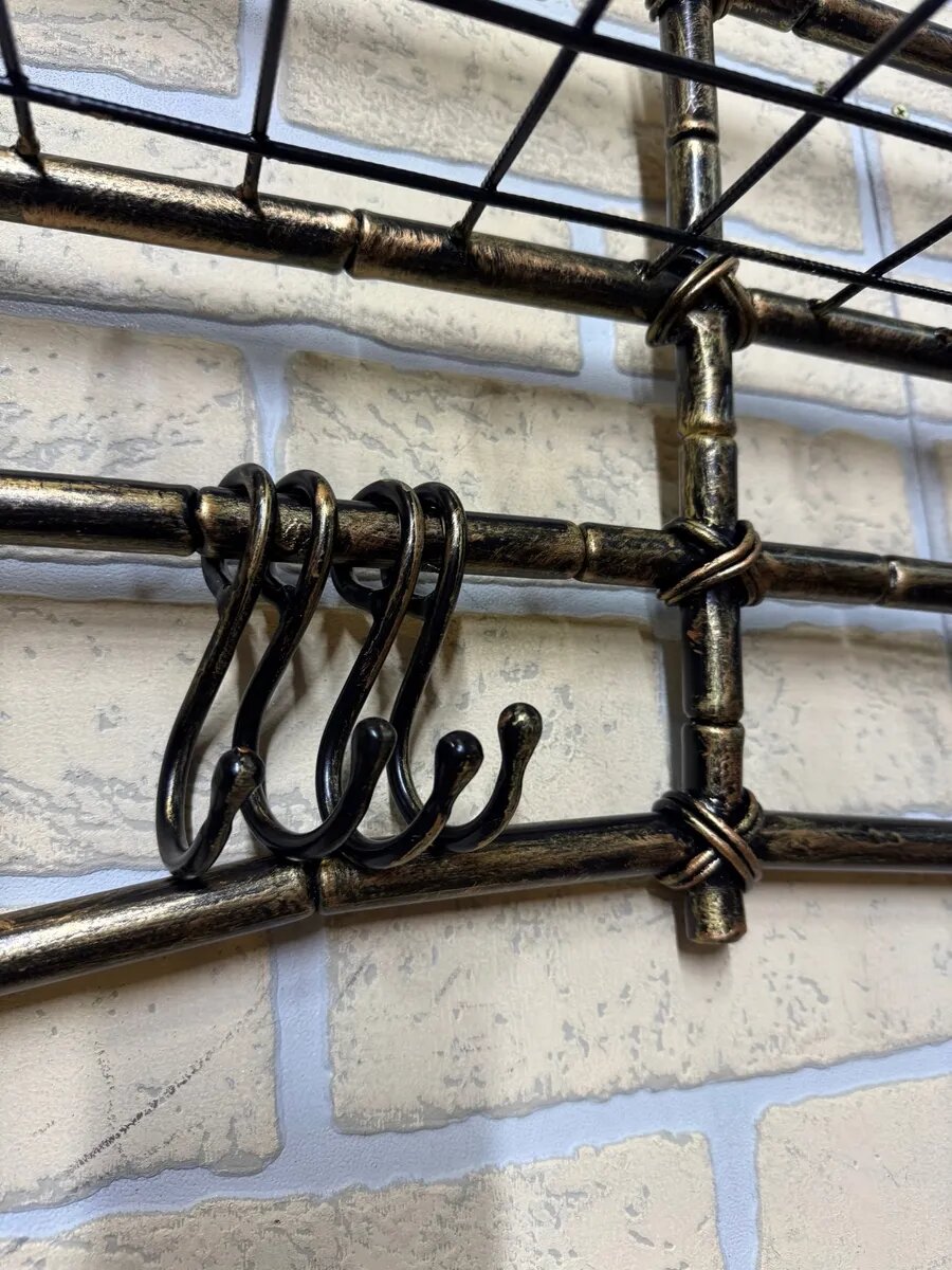 Вешалка настенная, кованая, Студия кованой мебели Нива, цвет медь — фото 1