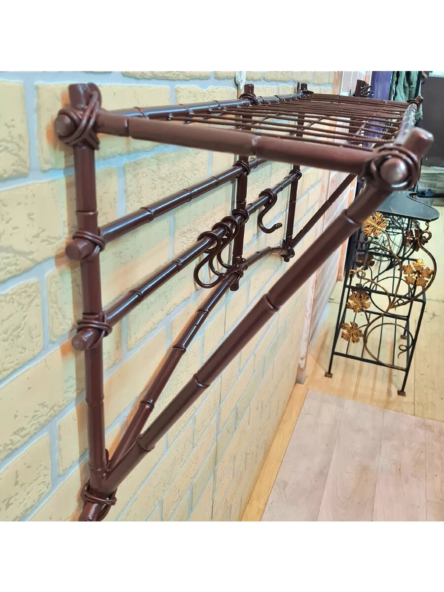 Вешалка настенная, кованая, Студия кованой мебели Нива, цвет коричневый — фото 1