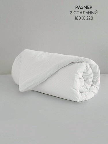 Изображение товара Пододеяльник 2 спальный 180*220 сатин-страйп 3х3, цвет белый
