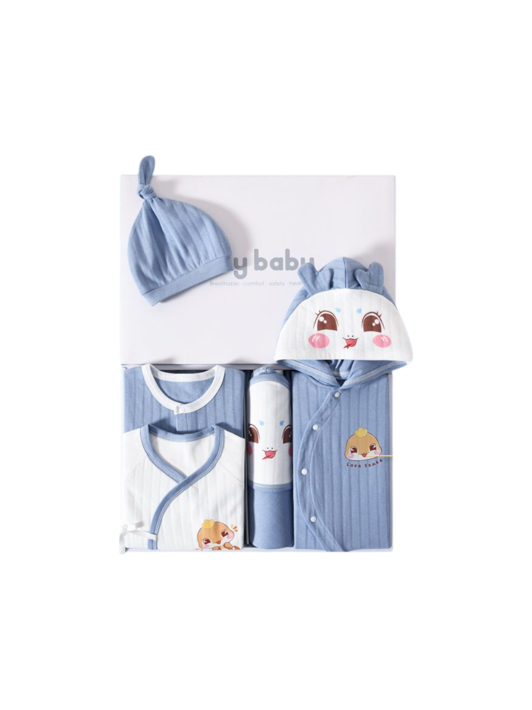 Песочник, размер 0-3 мес, 032 белый с голубым — фото 1