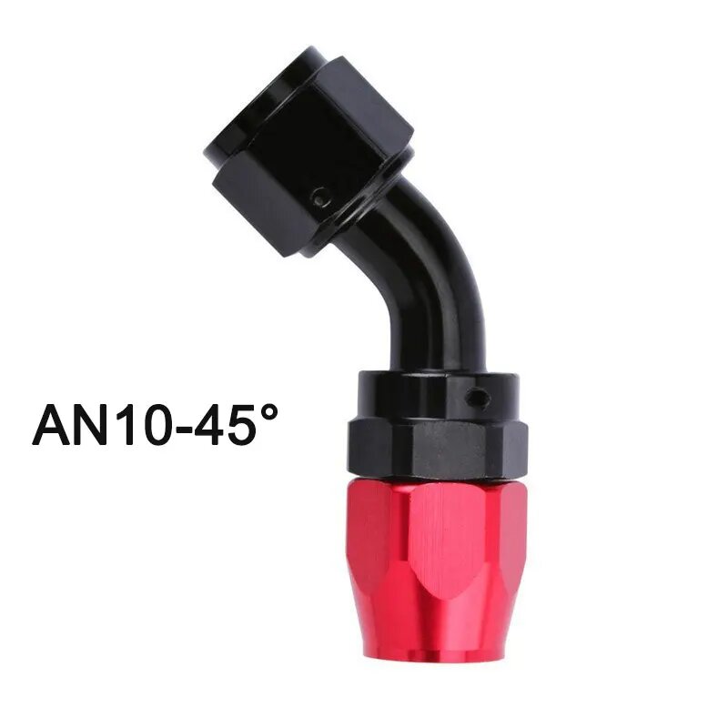 Универсальный черный красный AN4 AN6 AN8 AN10 Прямой 45 90 180 градусов Масляный топливный поворотный шланг Фитинг Набор адаптеров для конца масляного шланга AN10-45degree