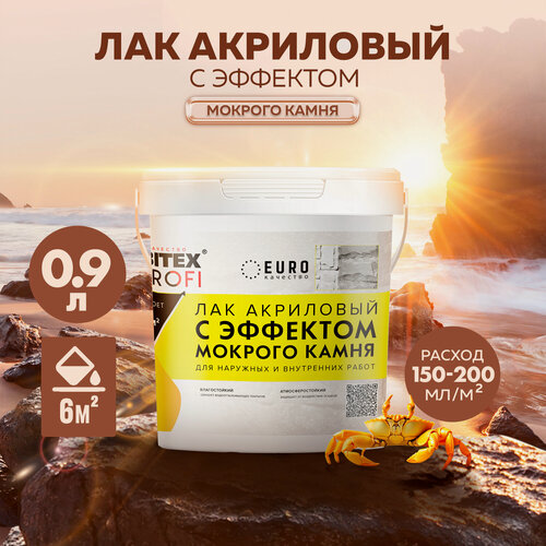Изображение товара Лак акриловый с эффектом мокрого камня FARBITEX профи 0,9 л