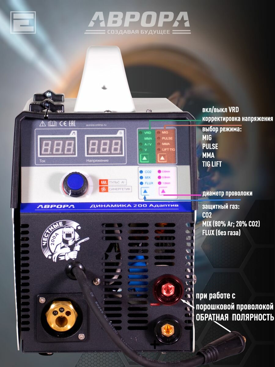 Сварочный аппарат аврора Динамика 200 адаптив пульс — фото 1