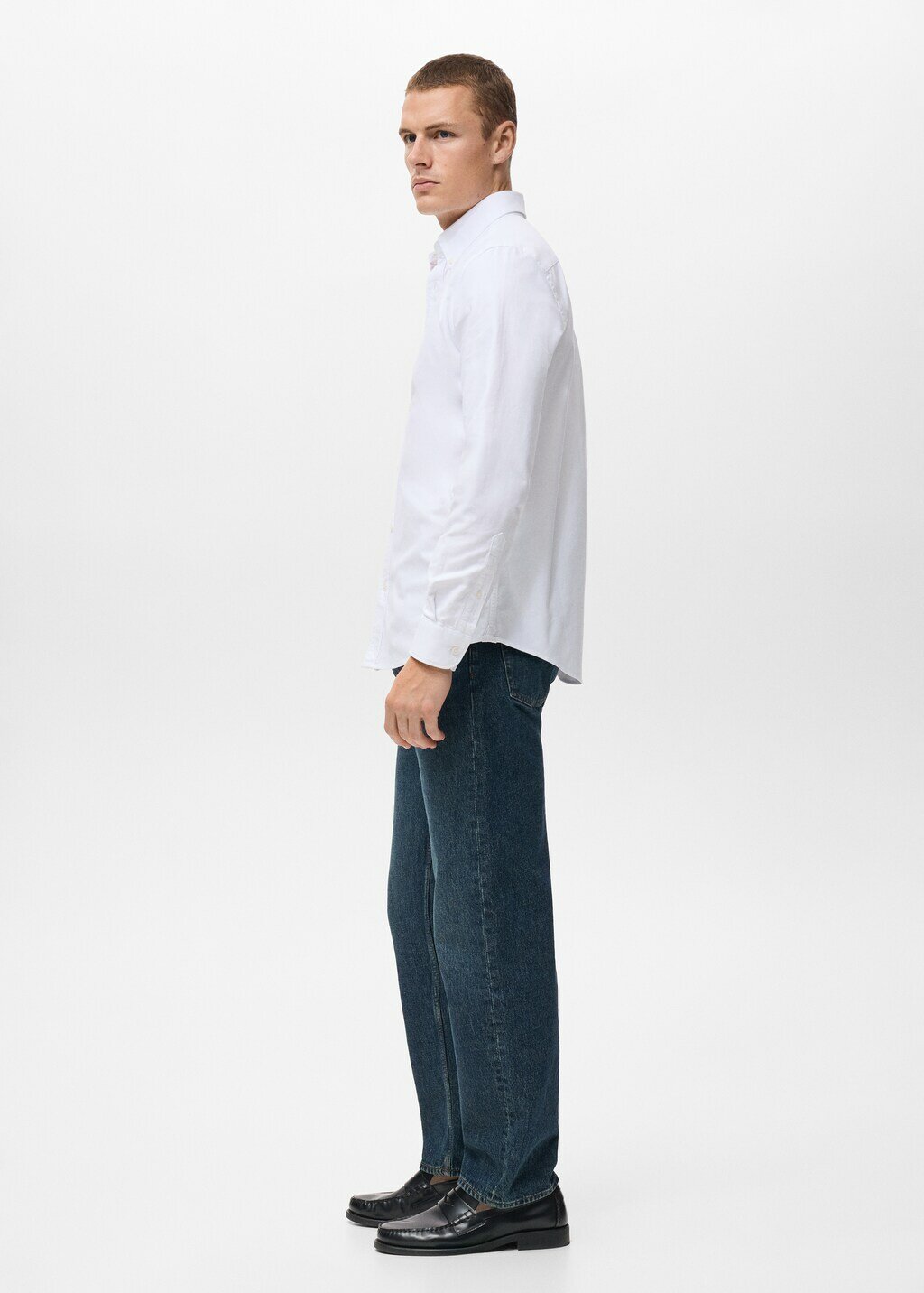 Рубашка MANGO OXFORD, размер M, белый, — фото 1