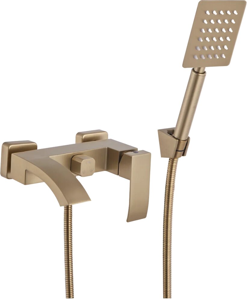 Смеситель для ванны с душем Fashun A53018-21 однорычажный настенный бронзовый матовый из нержавеющей стали китайский